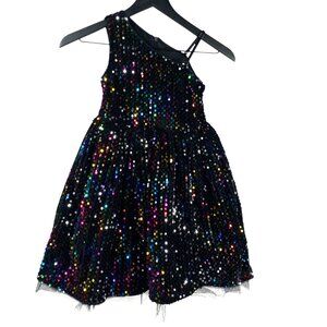 Sparkling Black Sequin Kids Dress